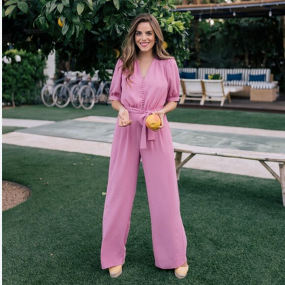 Gal Meets Glam Collection - Gabriella Pink Jumpsuit - Picture 1 of 6